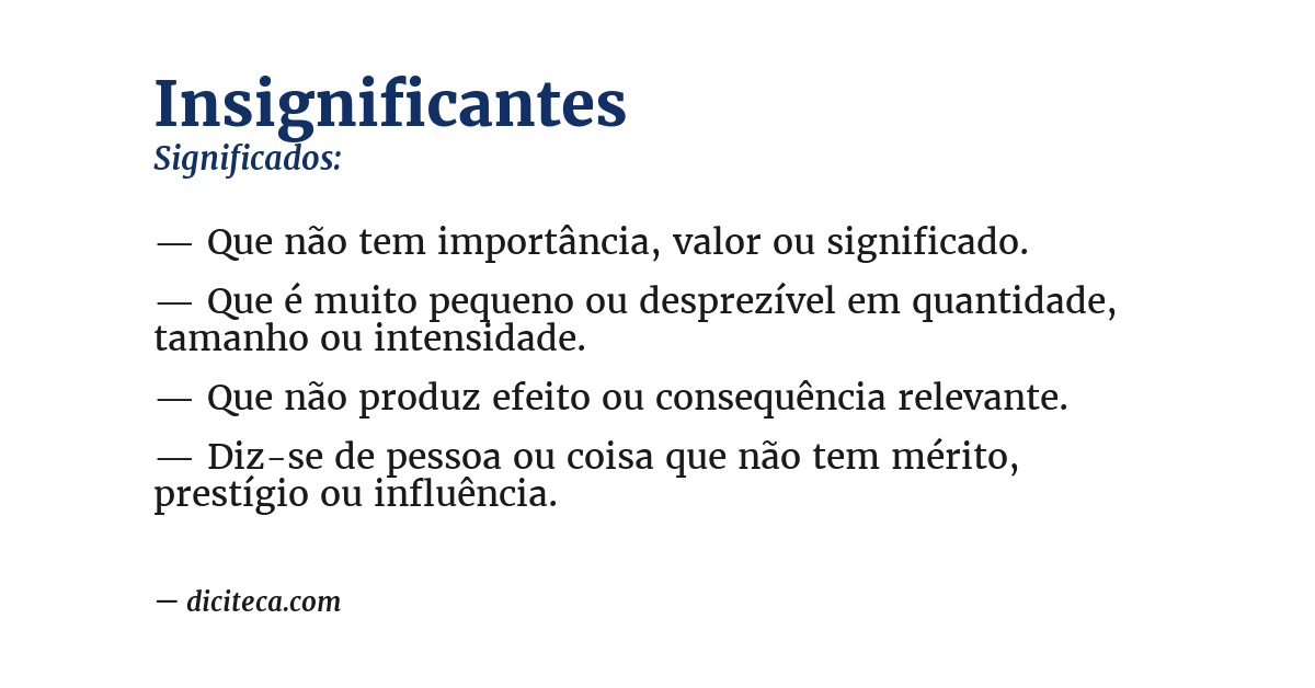 Significado de insignificantes