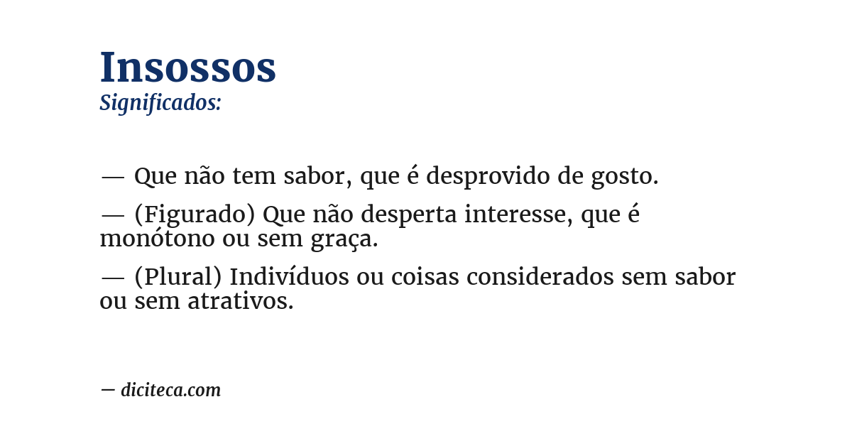 Significado de insossos