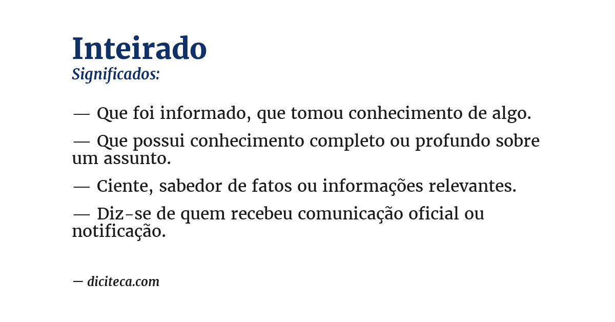 Significado de inteirado