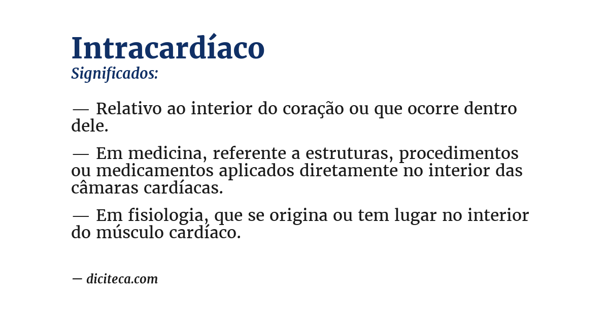 Significado de intracardíaco