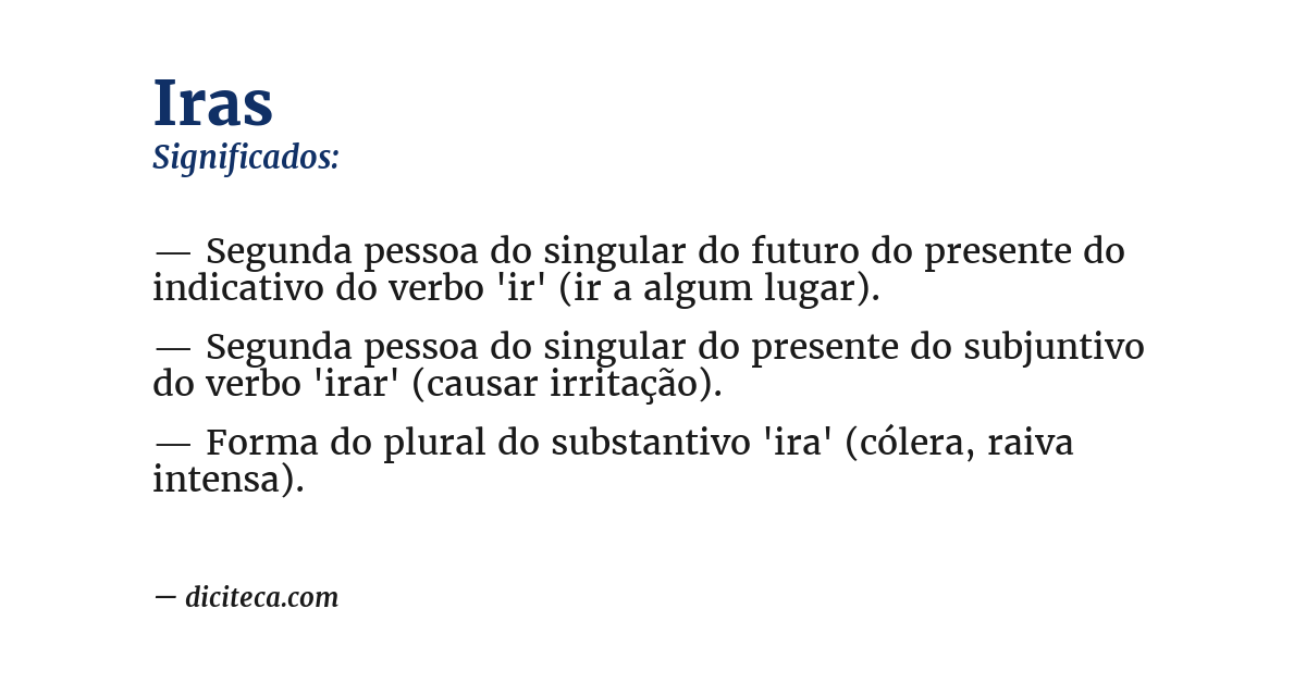 Significado de iras
