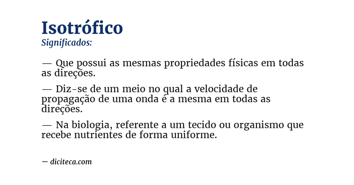 Significado de isotrófico