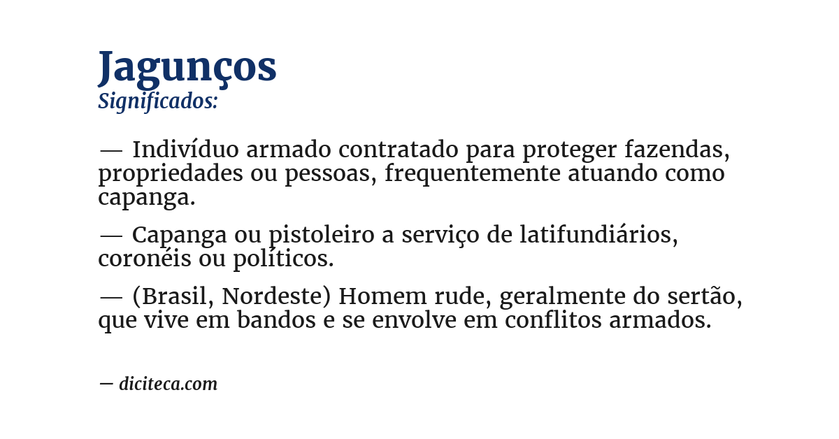 Significado de jagunços