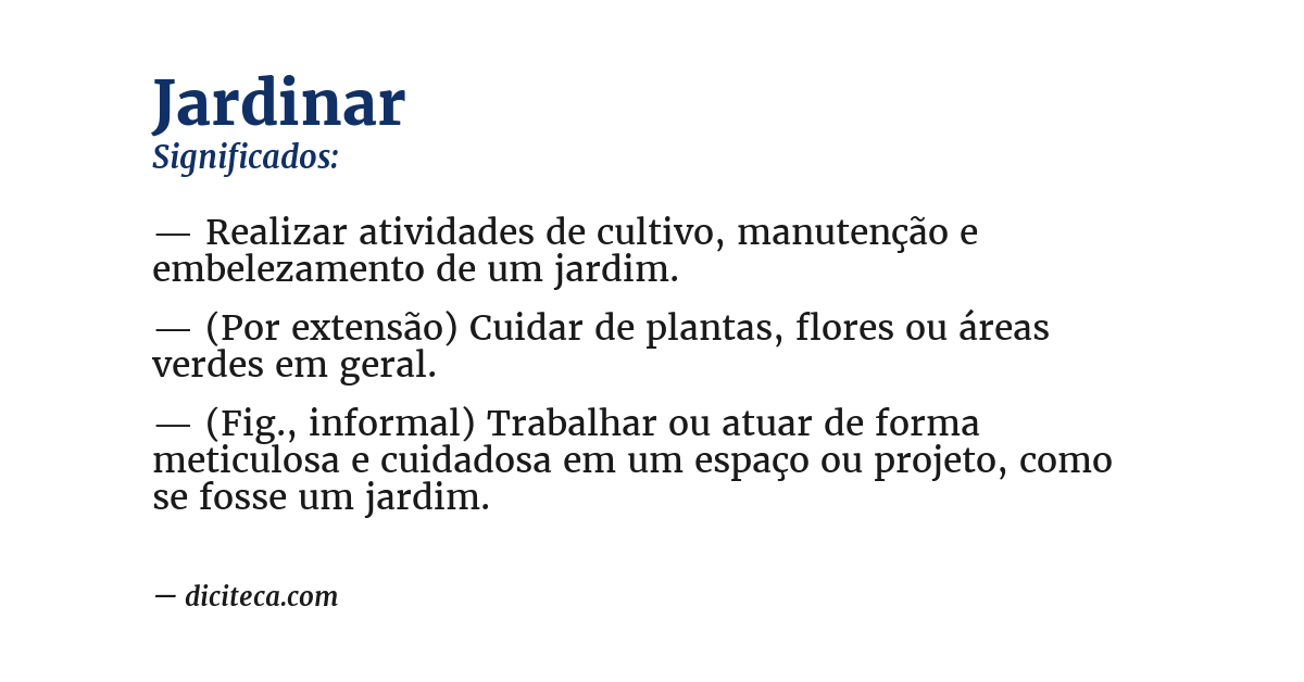 Significado de jardinar