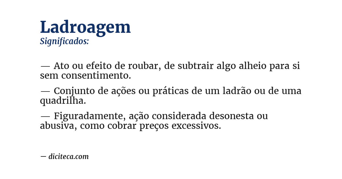 Significado de ladroagem