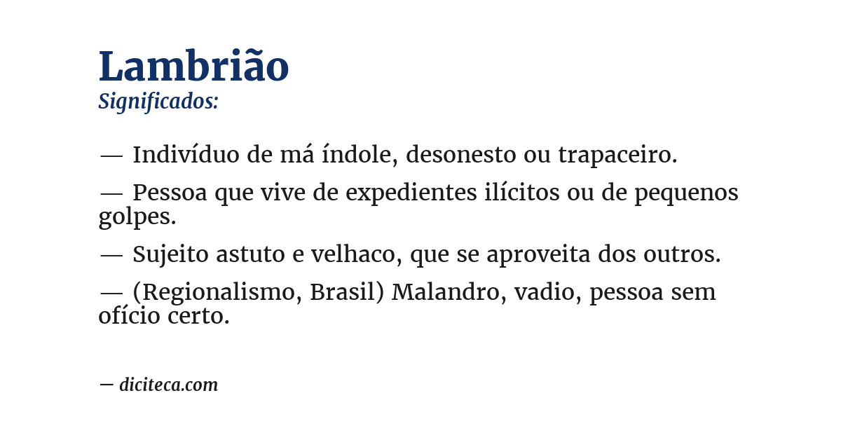 Significado de lambrião