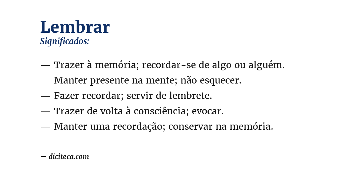 Significado de lembrar