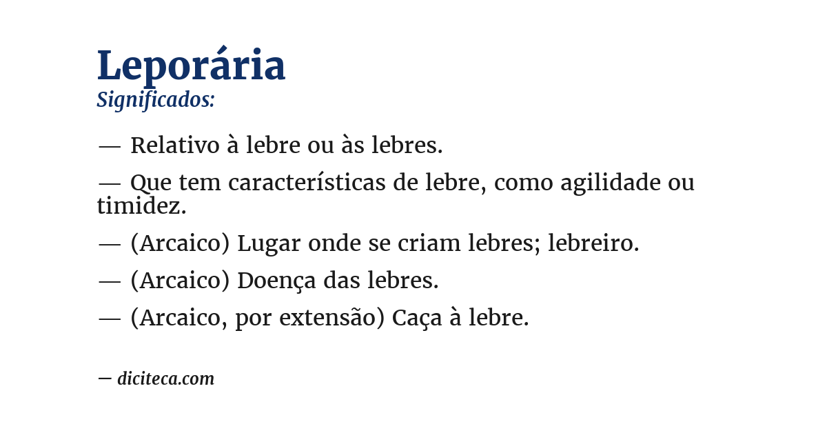 Significado de leporária