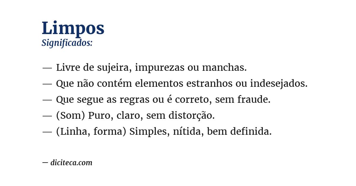 Significado de limpos