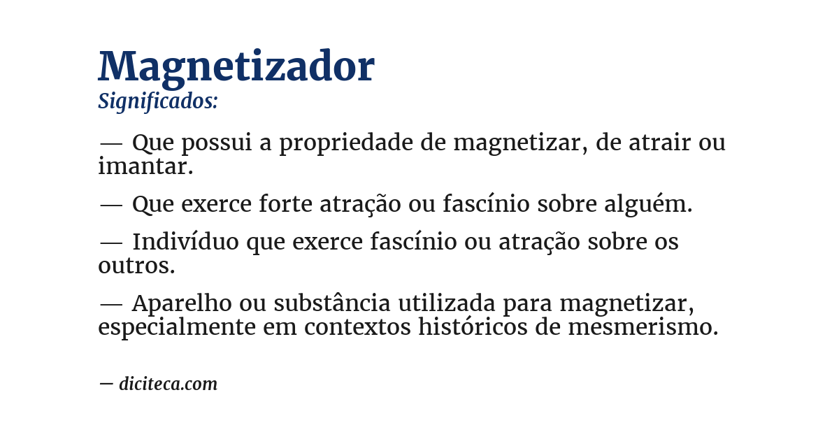 Significado de magnetizador