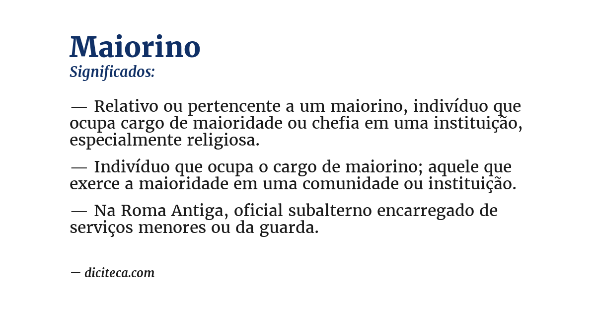 Significado de maiorino