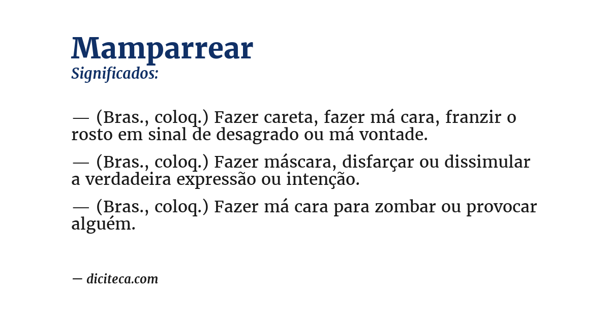 Significado de mamparrear