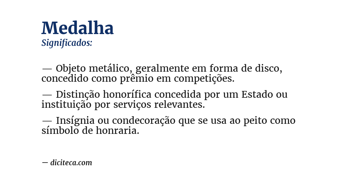 Significado de medalha