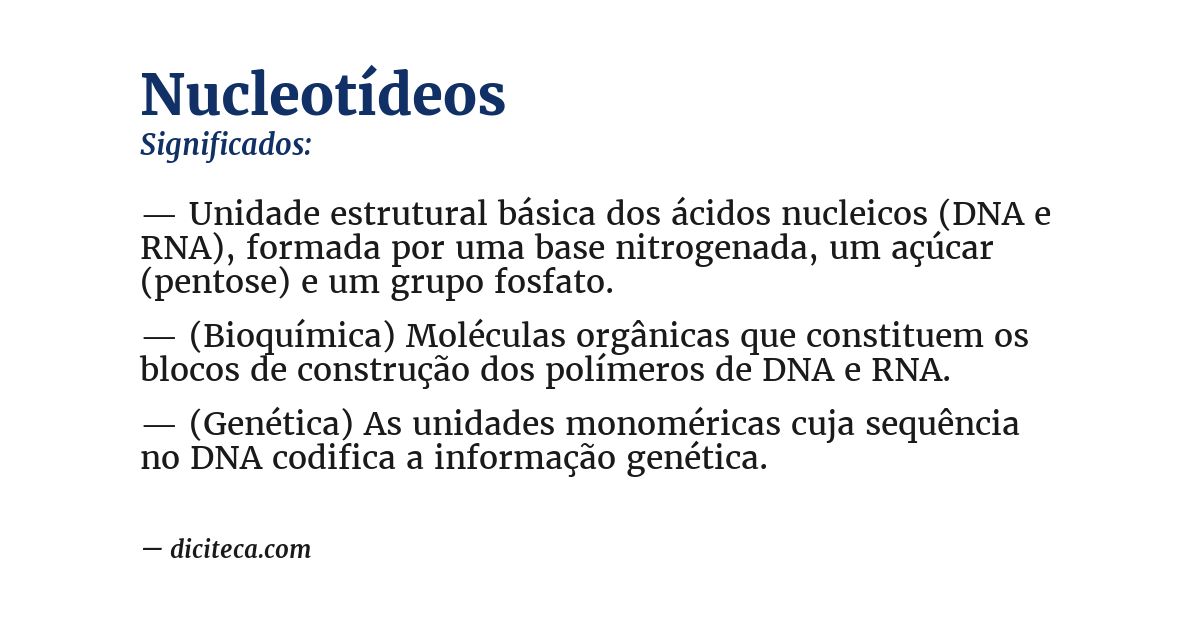 Significado de nucleotídeos