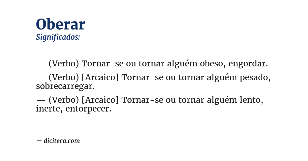 Significado de oberar