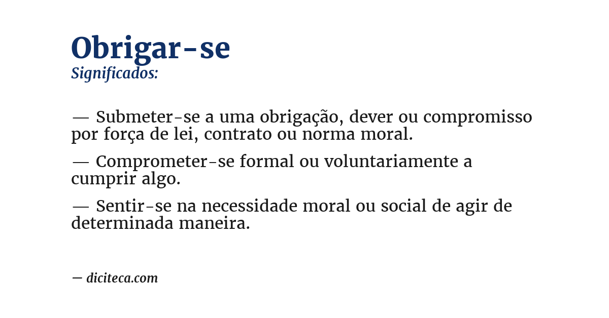Significado de obrigar-se