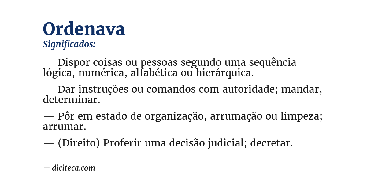 Significado de ordenava