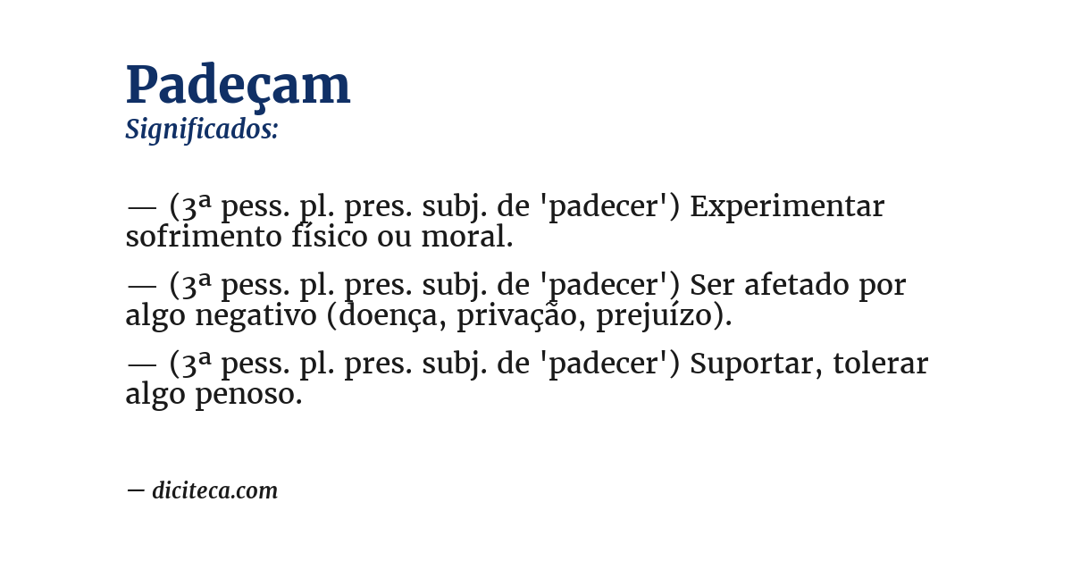Significado de padeçam