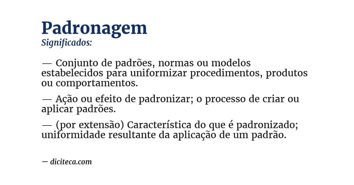 Significado de padronagem