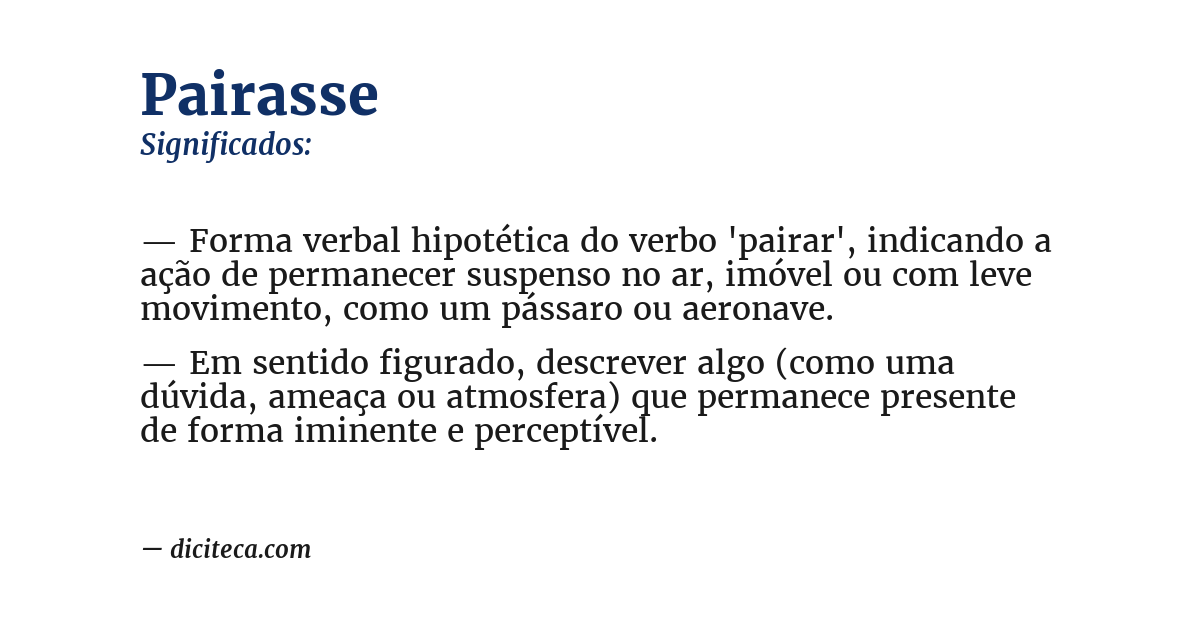 Significado de pairasse