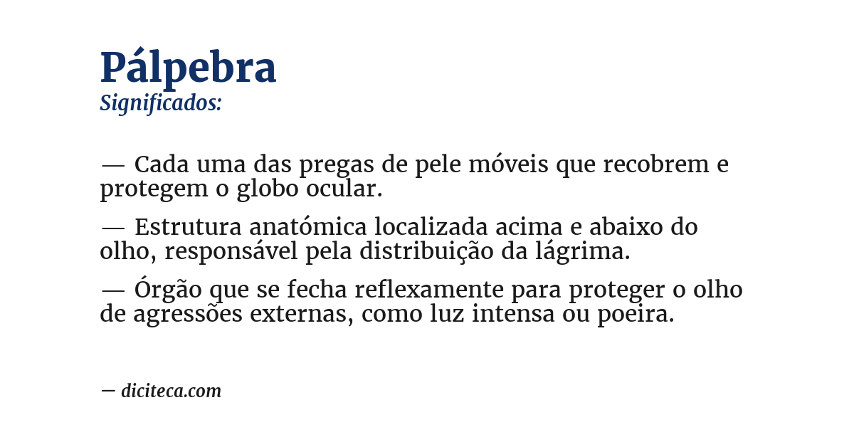 Significado de pálpebra