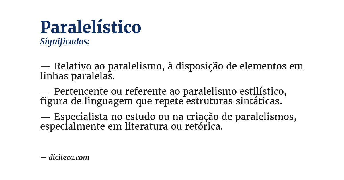 Significado de paralelístico