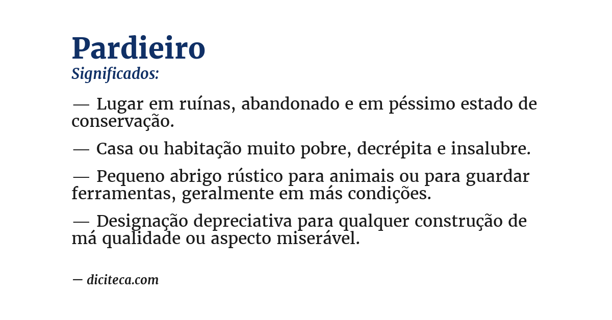 Significado de pardieiro