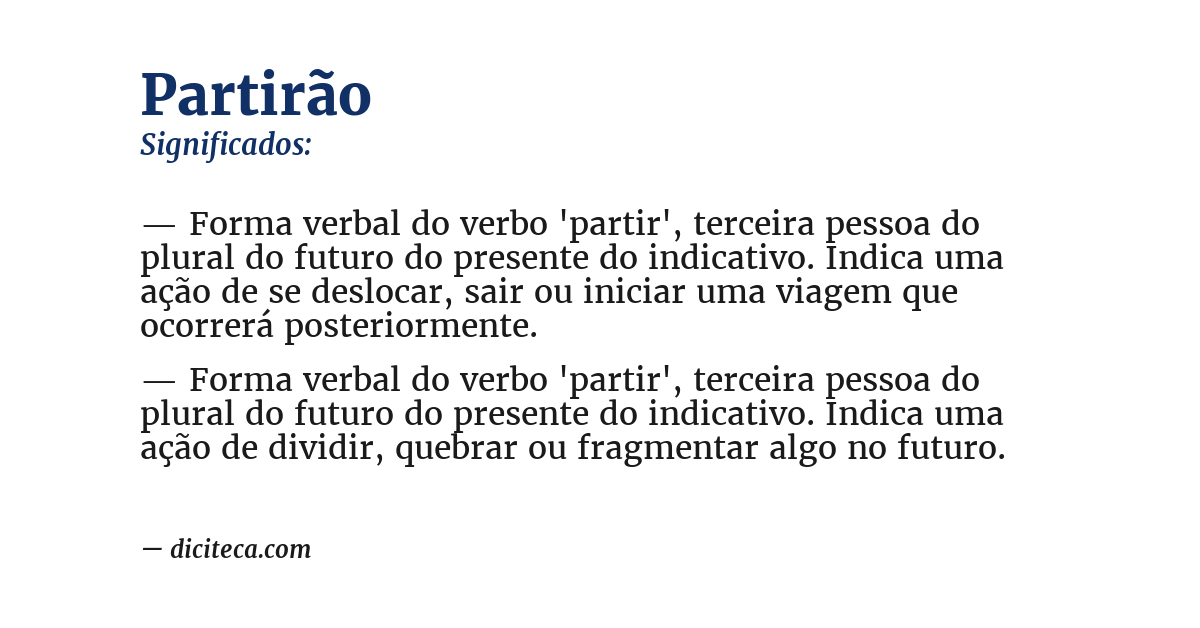 Significado de partirão