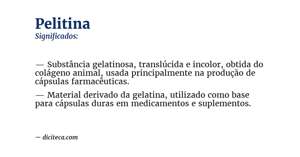 Significado de pelitina