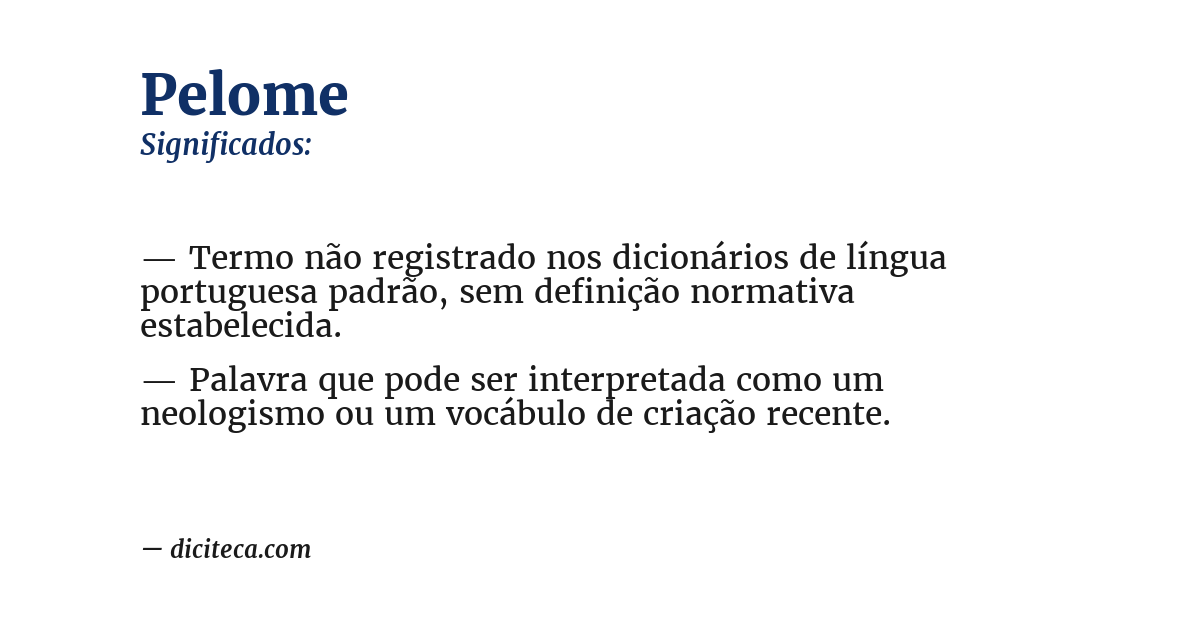 Significado de pelome