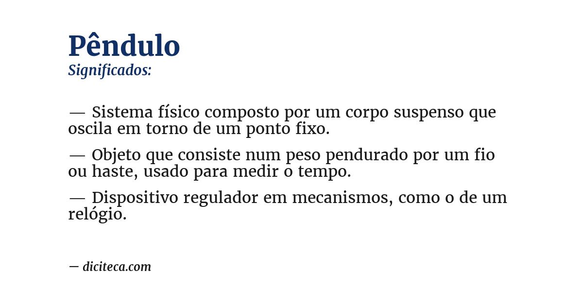 Significado de pêndulo