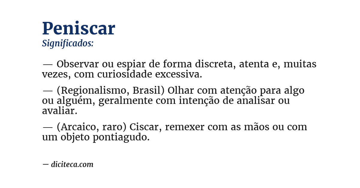 Significado de peniscar
