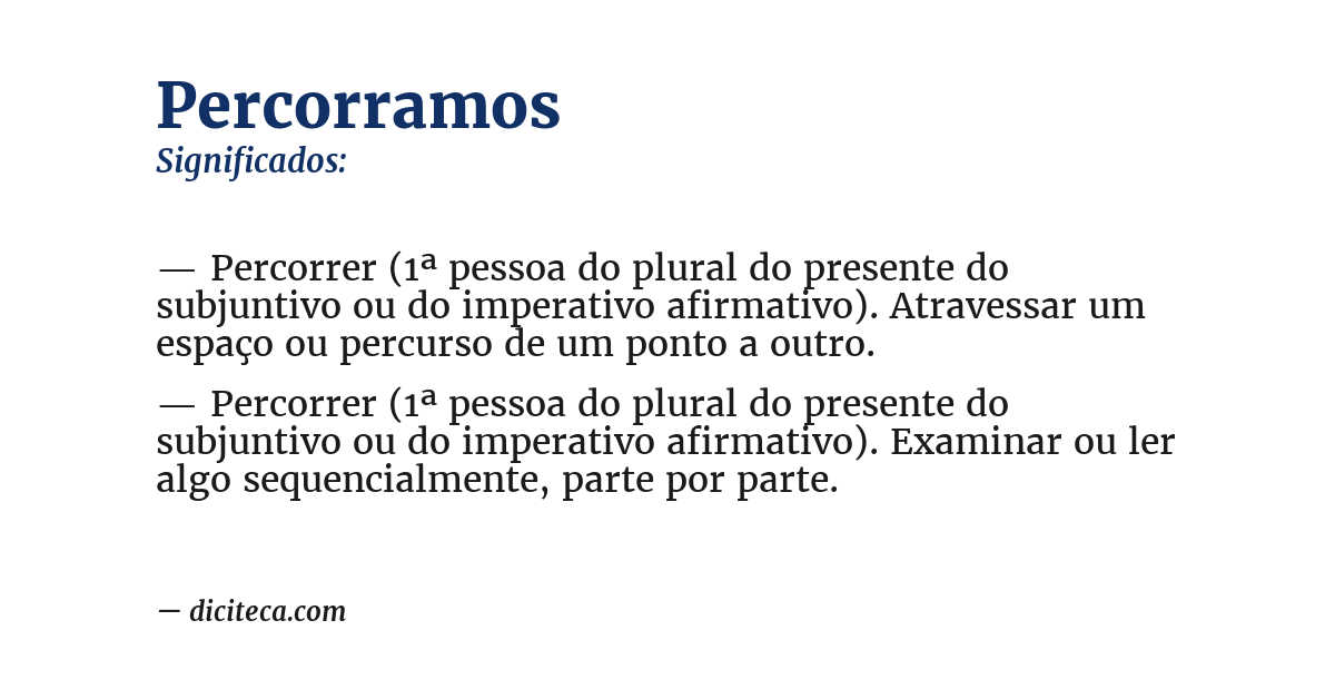 Significado de percorramos