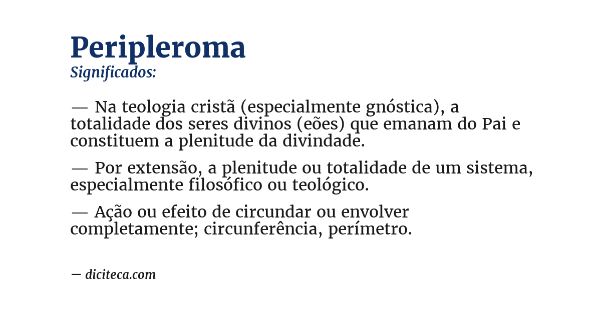 Significado de peripleroma