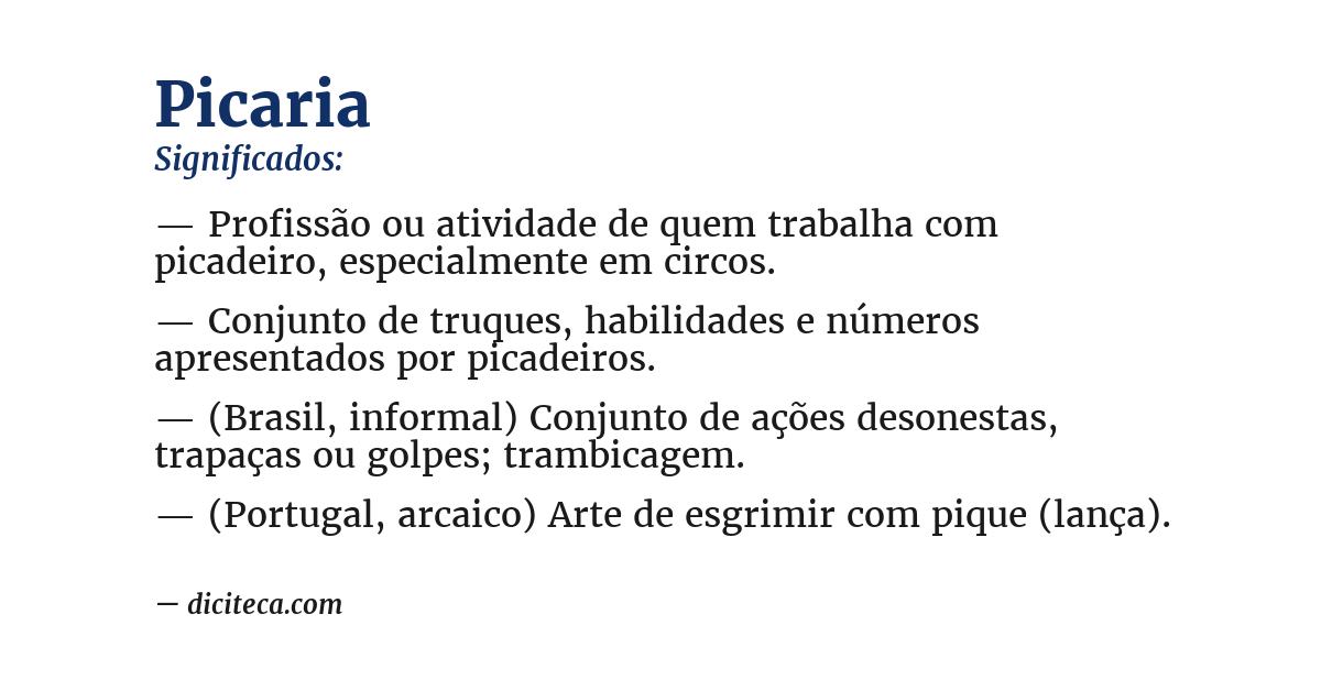 Significado de picaria