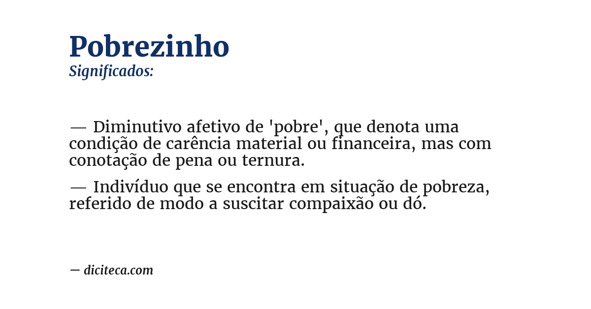 Significado de pobrezinho