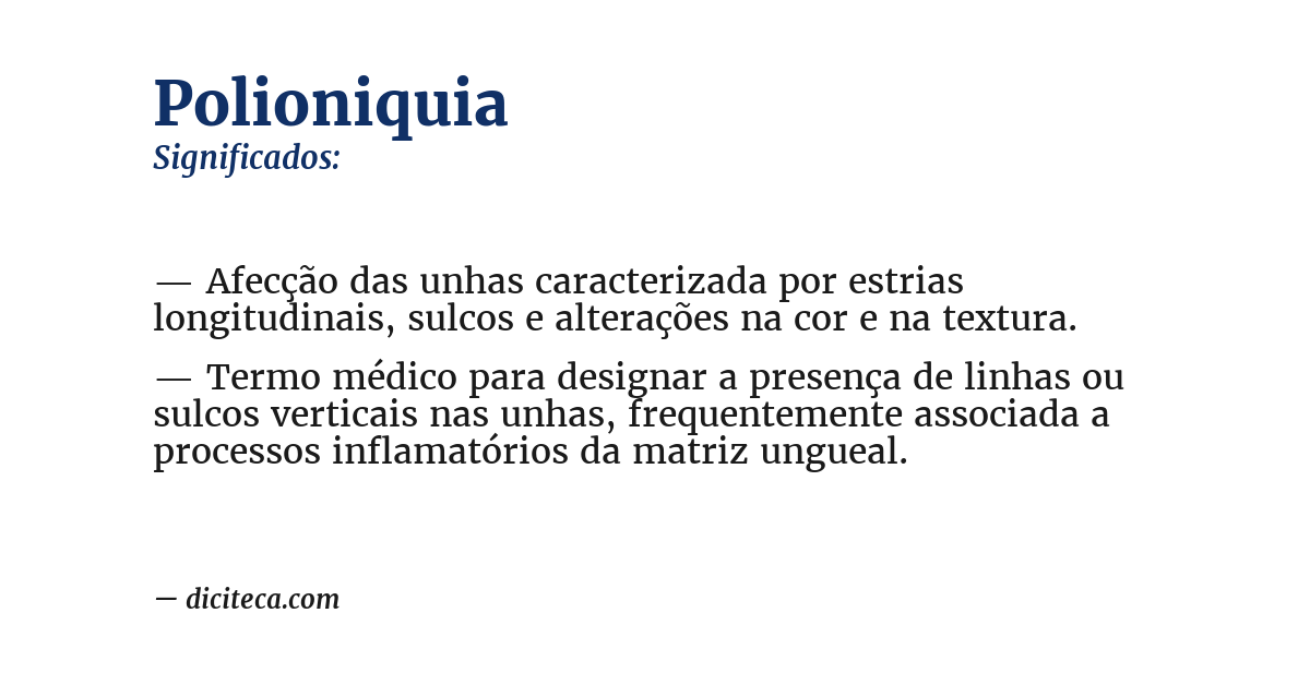 Significado de polioniquia