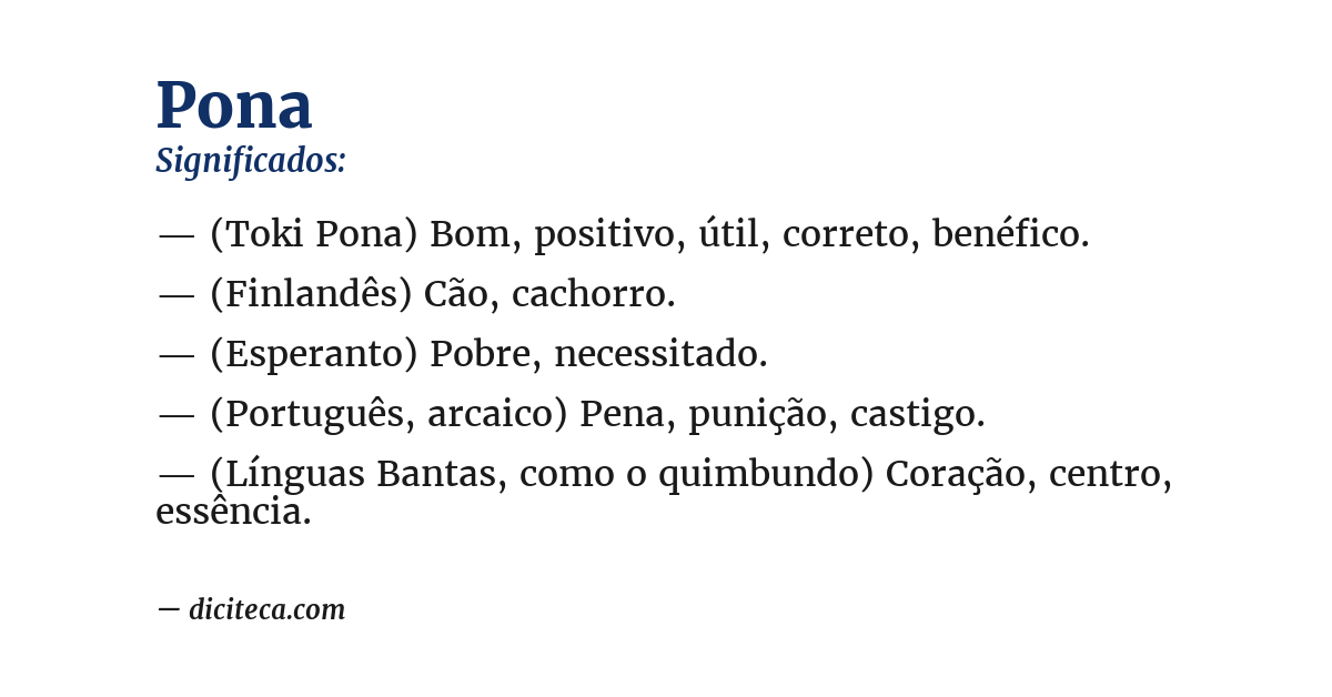 Significado de pona