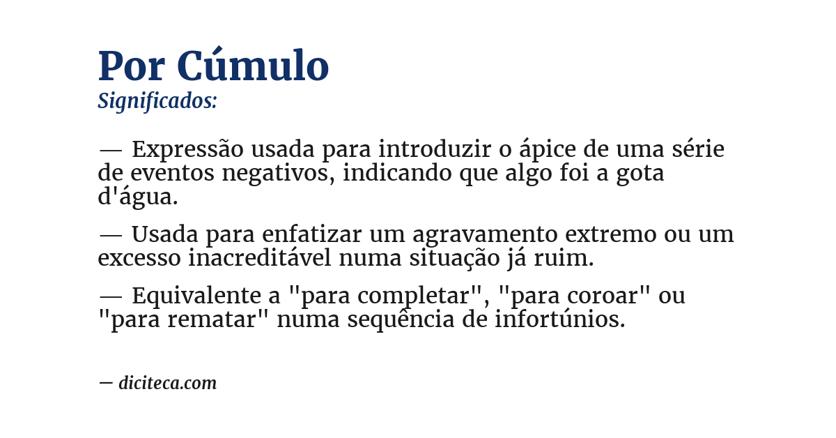 Significado de por cúmulo