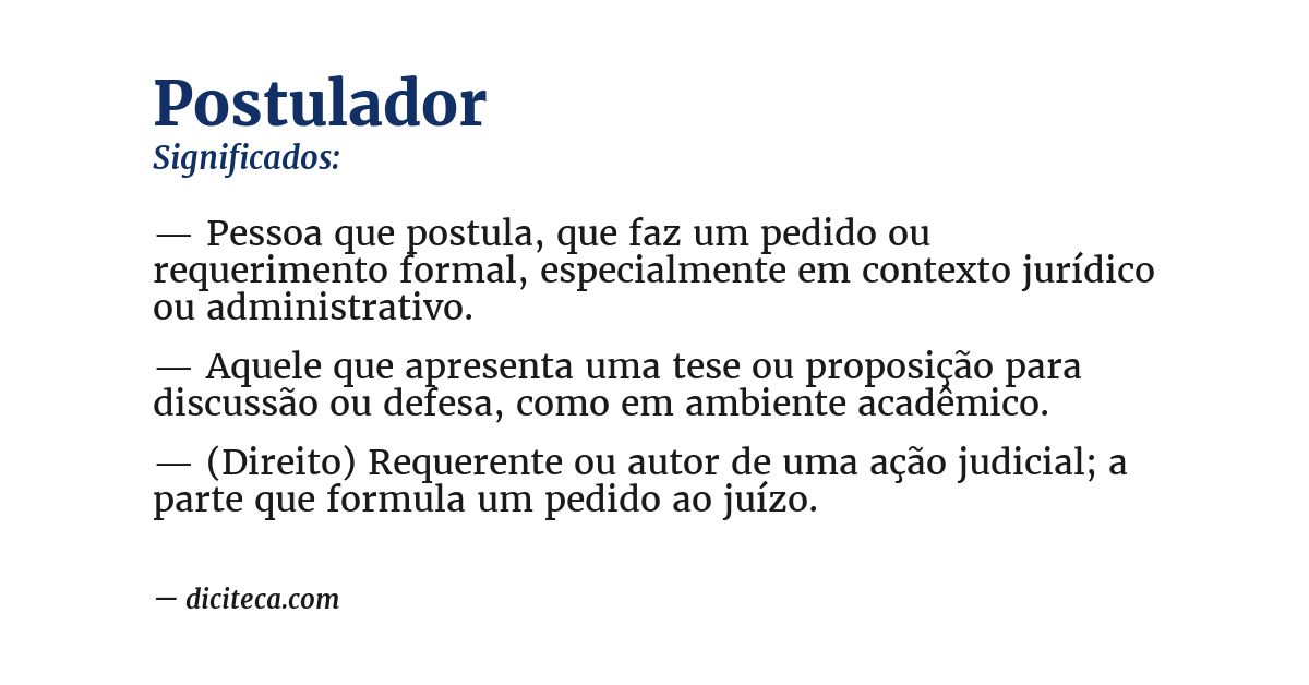 Significado de postulador