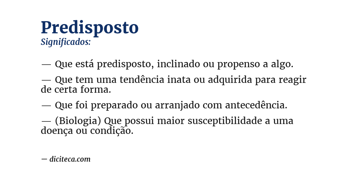 Significado de predisposto