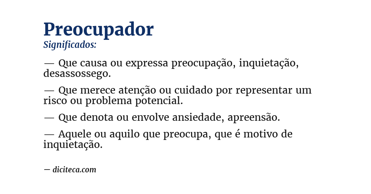 Significado de preocupador