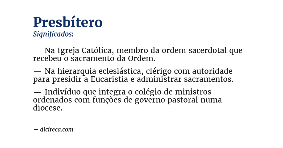 Significado de presbítero