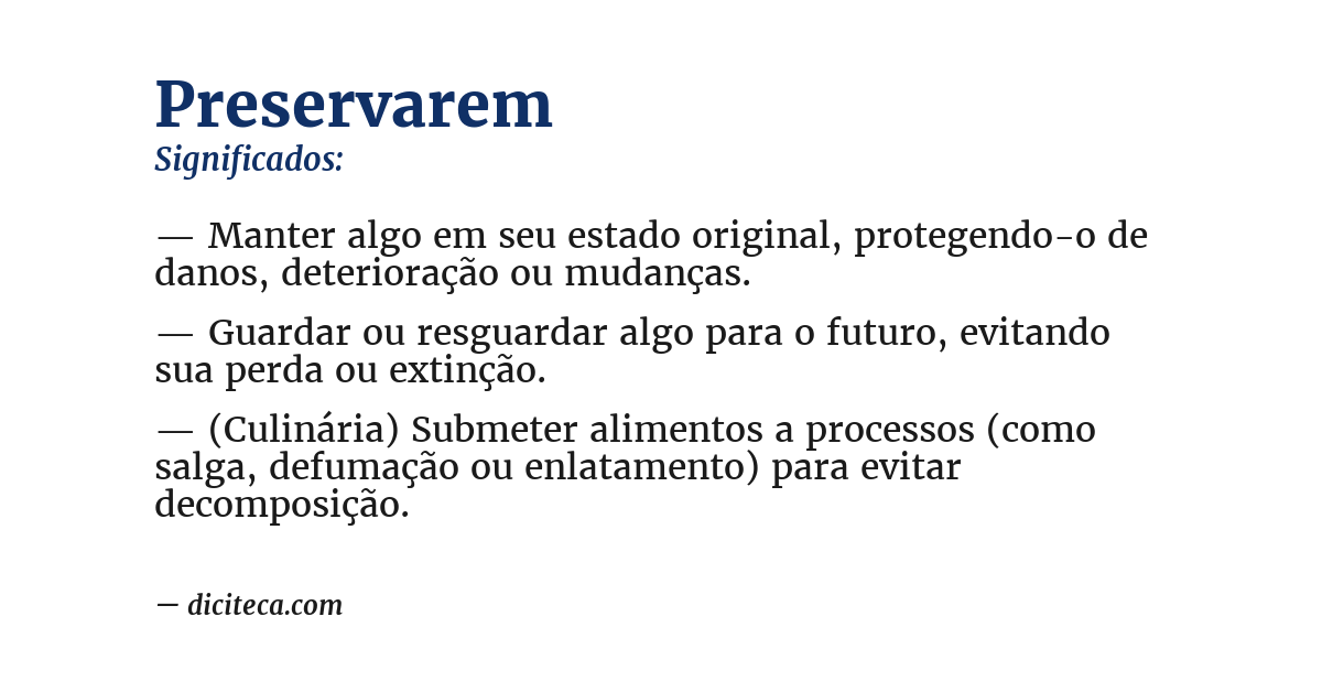 Significado de preservarem