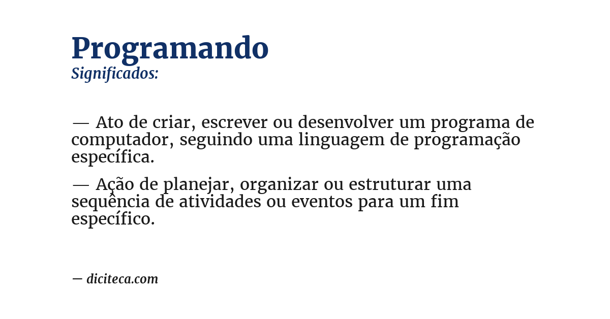 Significado de programando