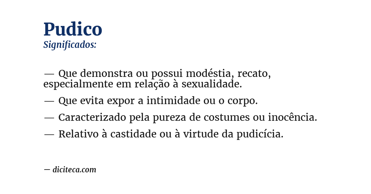 Significado de pudico