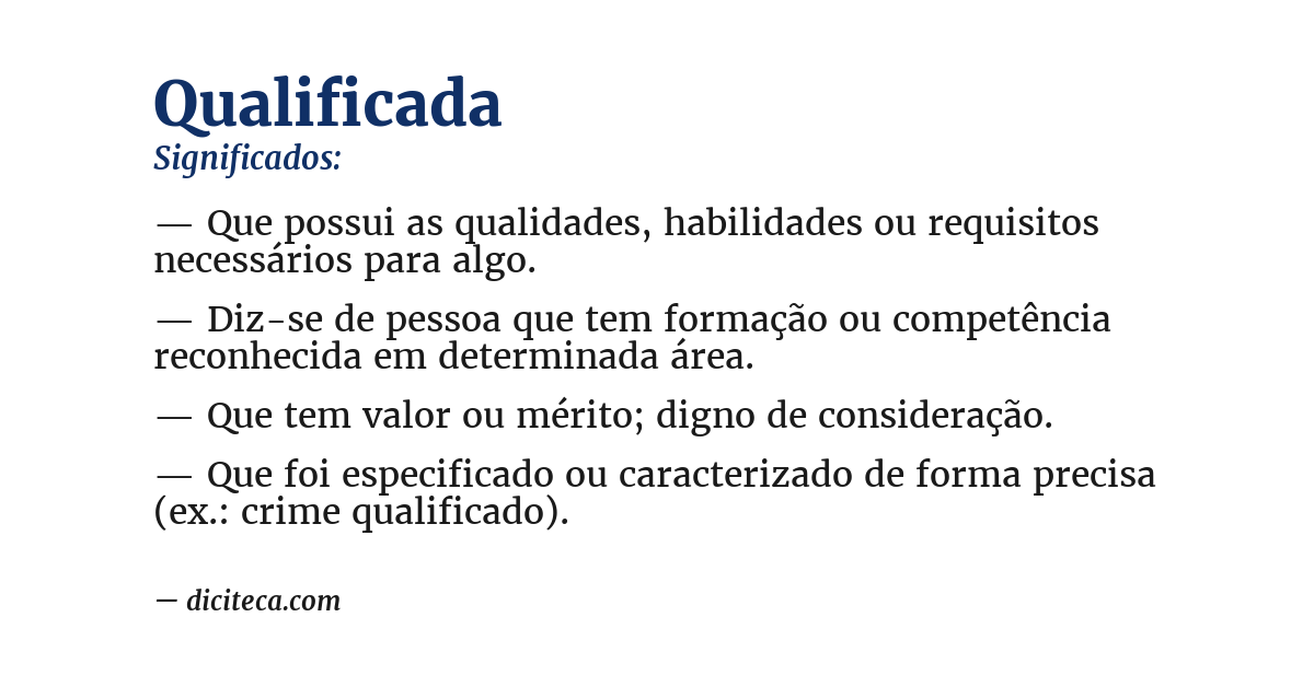 Significado de qualificada
