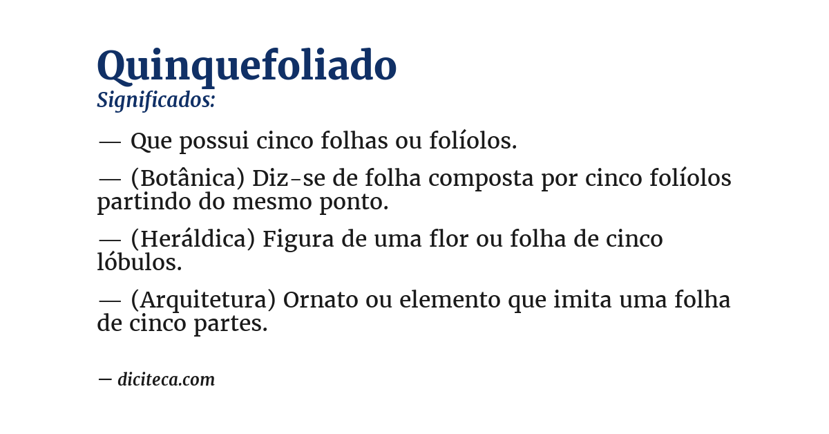 Significado de quinquefoliado