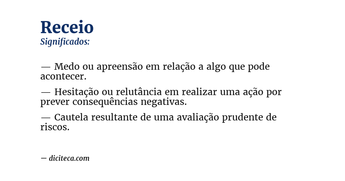 Significado de receio