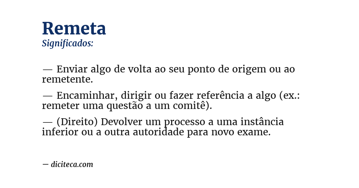 Significado de remeta